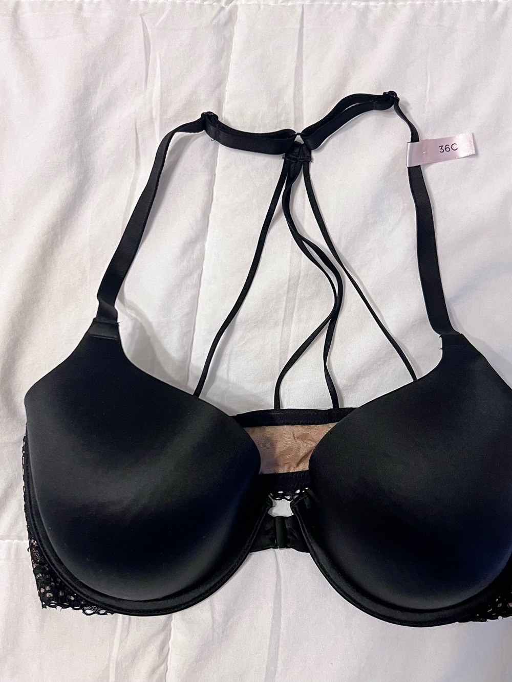 Ambrielle Black Strappy Racerback Push-Up Bra